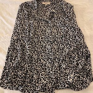 Cheetah print, button up Loft blouse